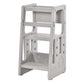 Qaba Toddler Tower with Adjustable Height Grey