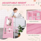 Girl Using Qaba Toddler Tower with Adjustable Height Pink