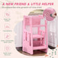 Qaba Toddler Tower with Adjustable Height Pink