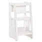 Qaba Toddler Tower with Adjustable Height White