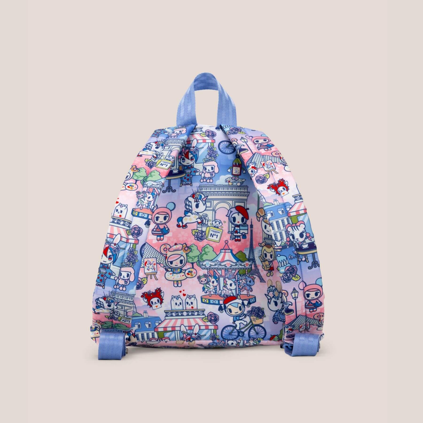 Back View of tokidoki Everyday Mini Backpack - C'est la vie à Paris