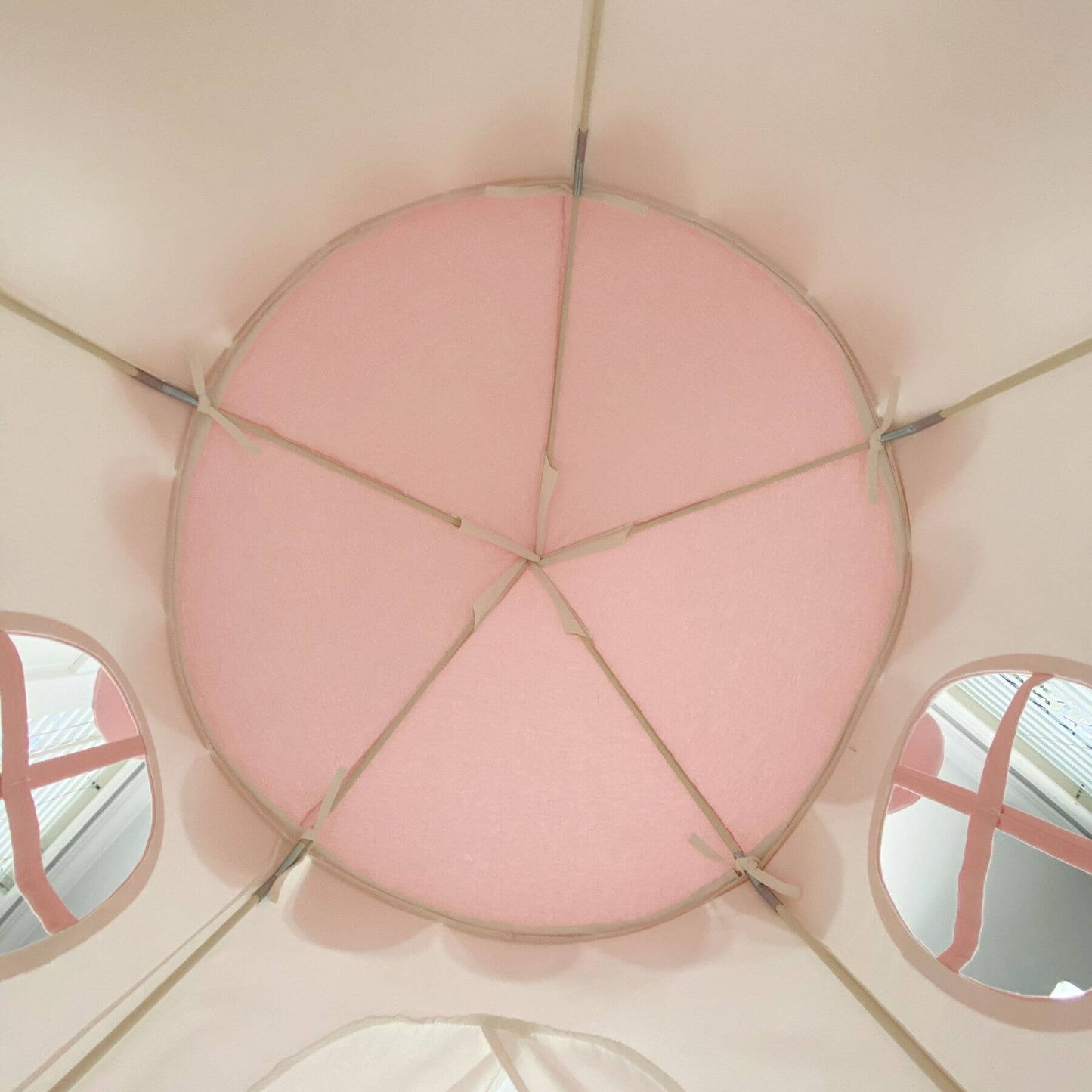 Detail of Domestic Objects Tower Tent Pink