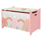 Qaba Toy Box with Lid, Toy Chest Storage Organizer for Bedroom, Pink