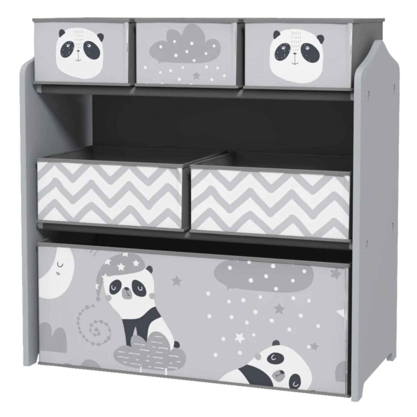 Qaba Toy Organizer with 6 Storage Bins Gray