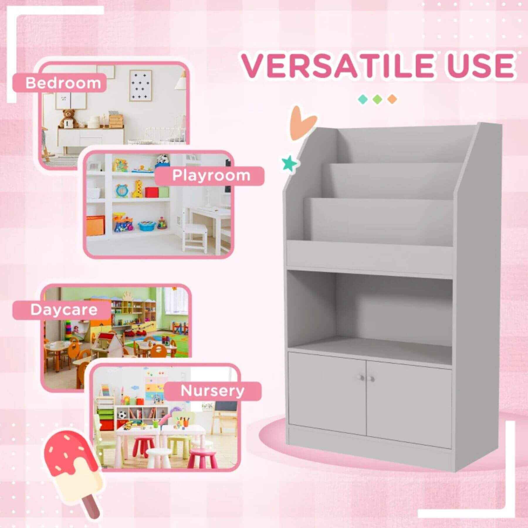 Qaba Toy Storage Cabinet Grey