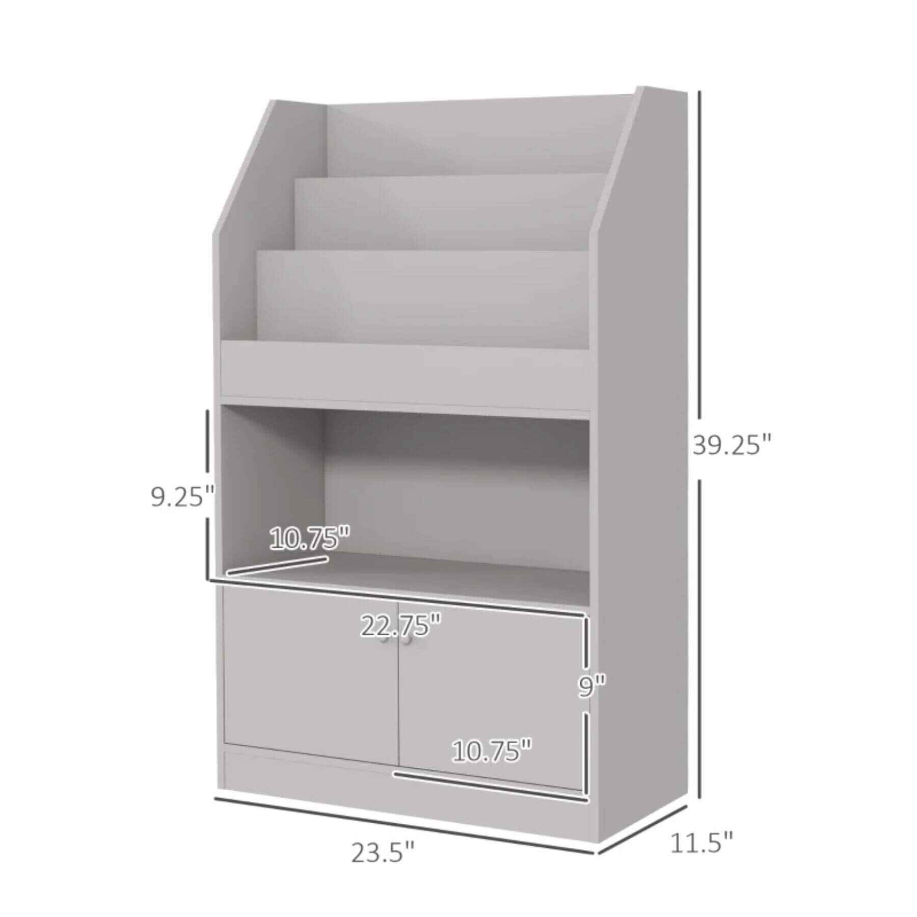 Qaba Toy Storage Cabinet Grey