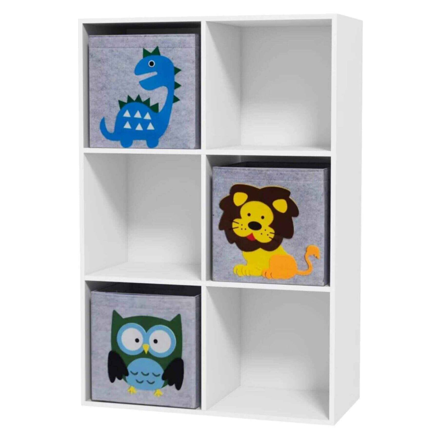 Qaba Toy Storage Organizer with 6 Storage Bins White