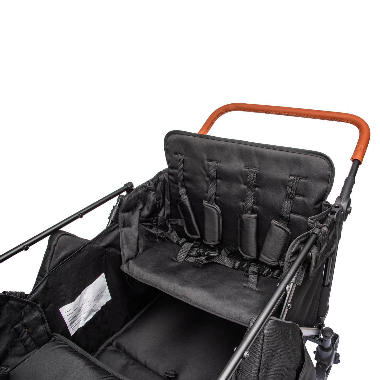 Close-up of ToyRides Elite Wagon Stroller with 4-Seater - Black