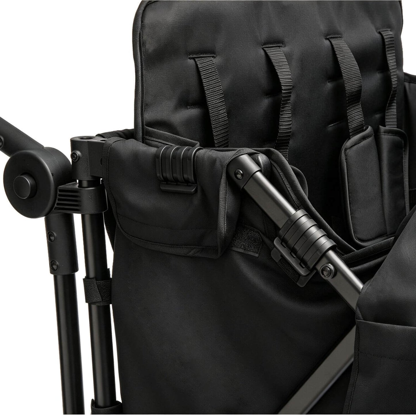 Close-up of ToyRides Elite Wagon Stroller with 4-Seater - Black