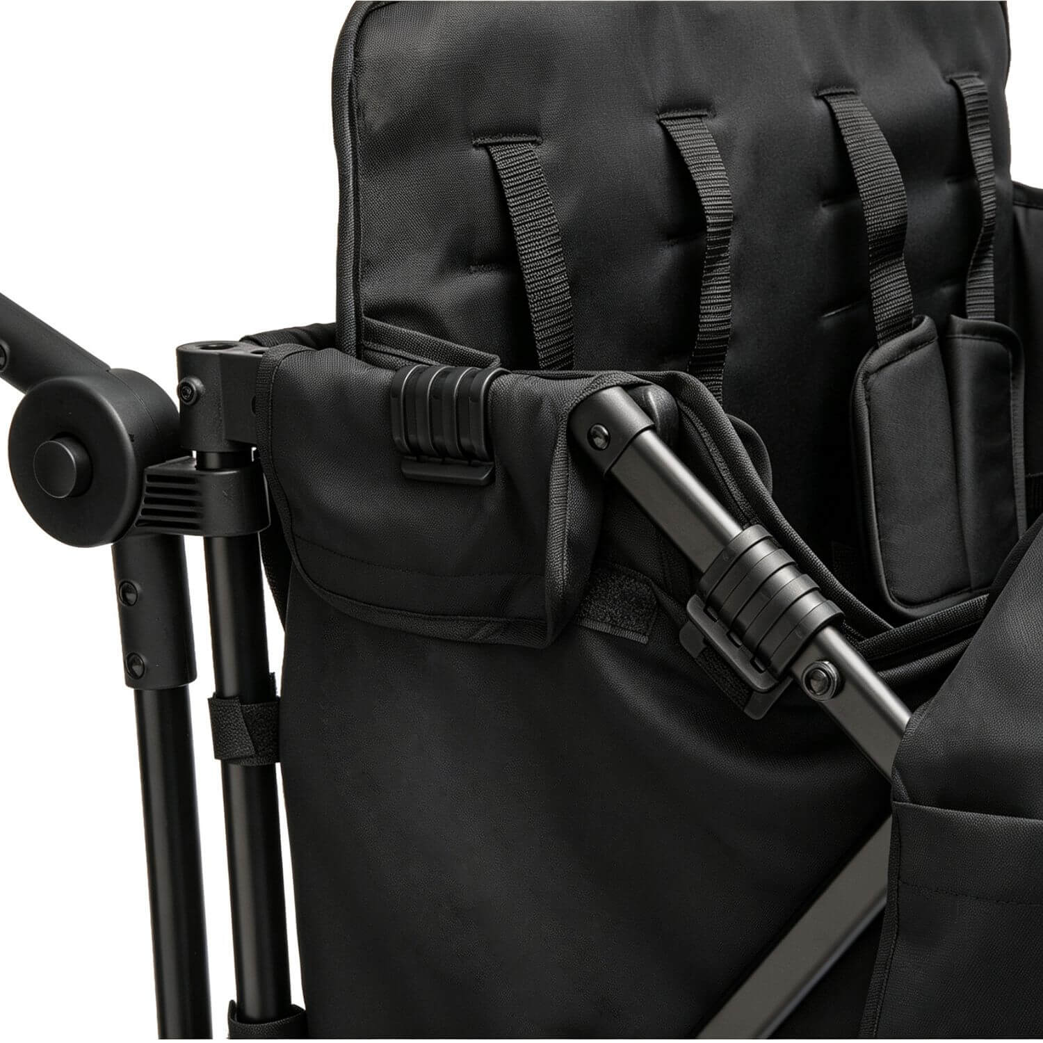 Close-up of ToyRides Elite Wagon Stroller with 4-Seater - Black
