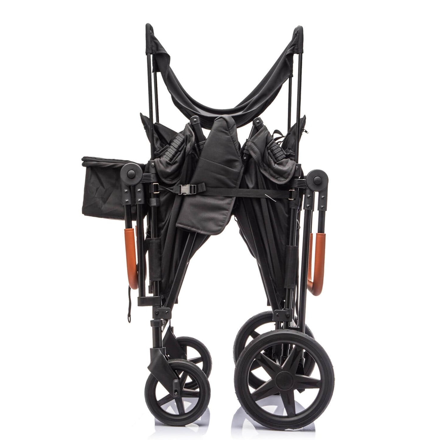 Folded ToyRides Elite Wagon Stroller with 4-Seater - Black