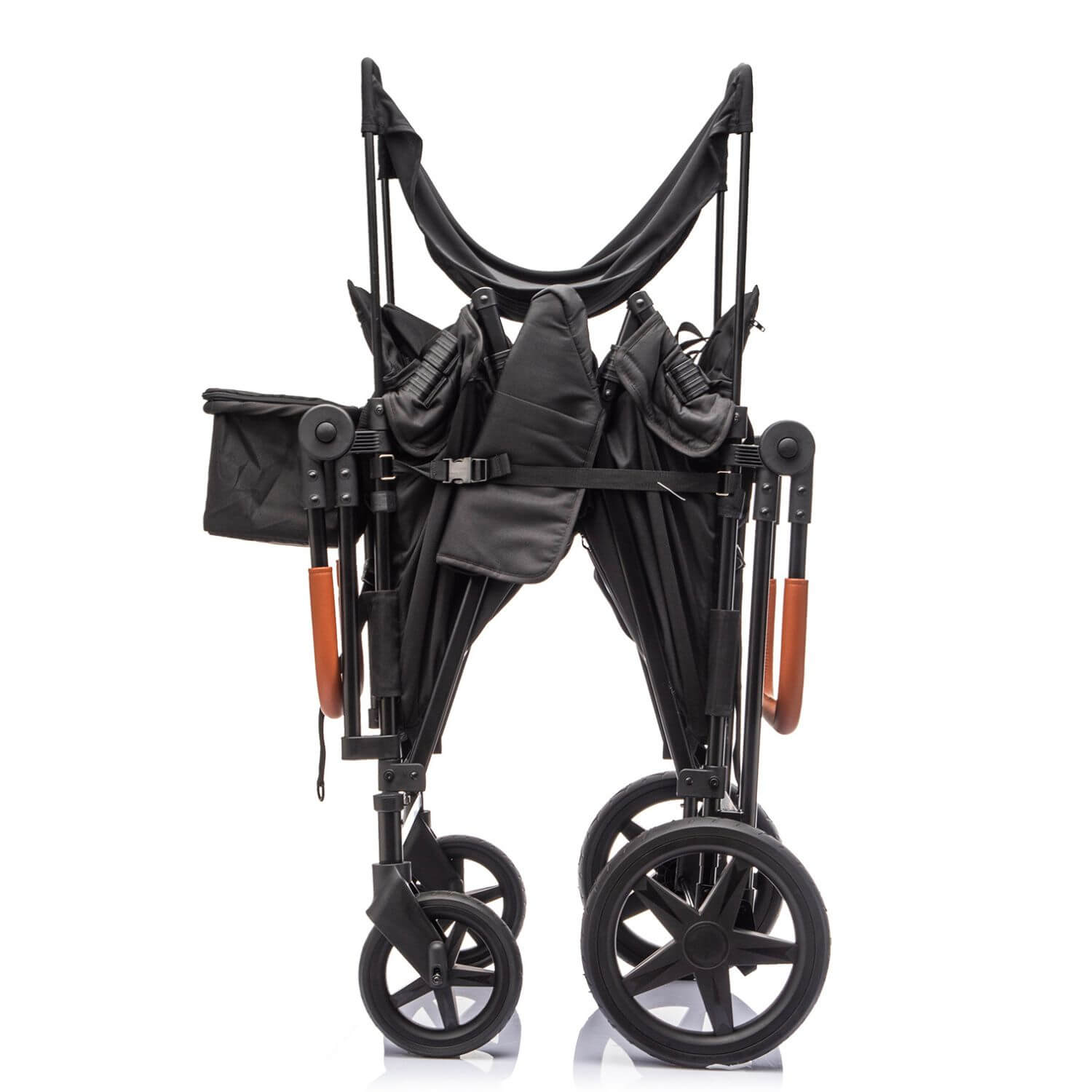 Folded ToyRides Elite Wagon Stroller with 4-Seater - Black