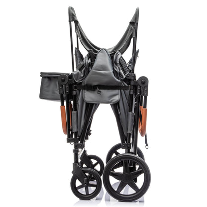 Folded ToyRides Elite Wagon Stroller with 4-Seater - Gray