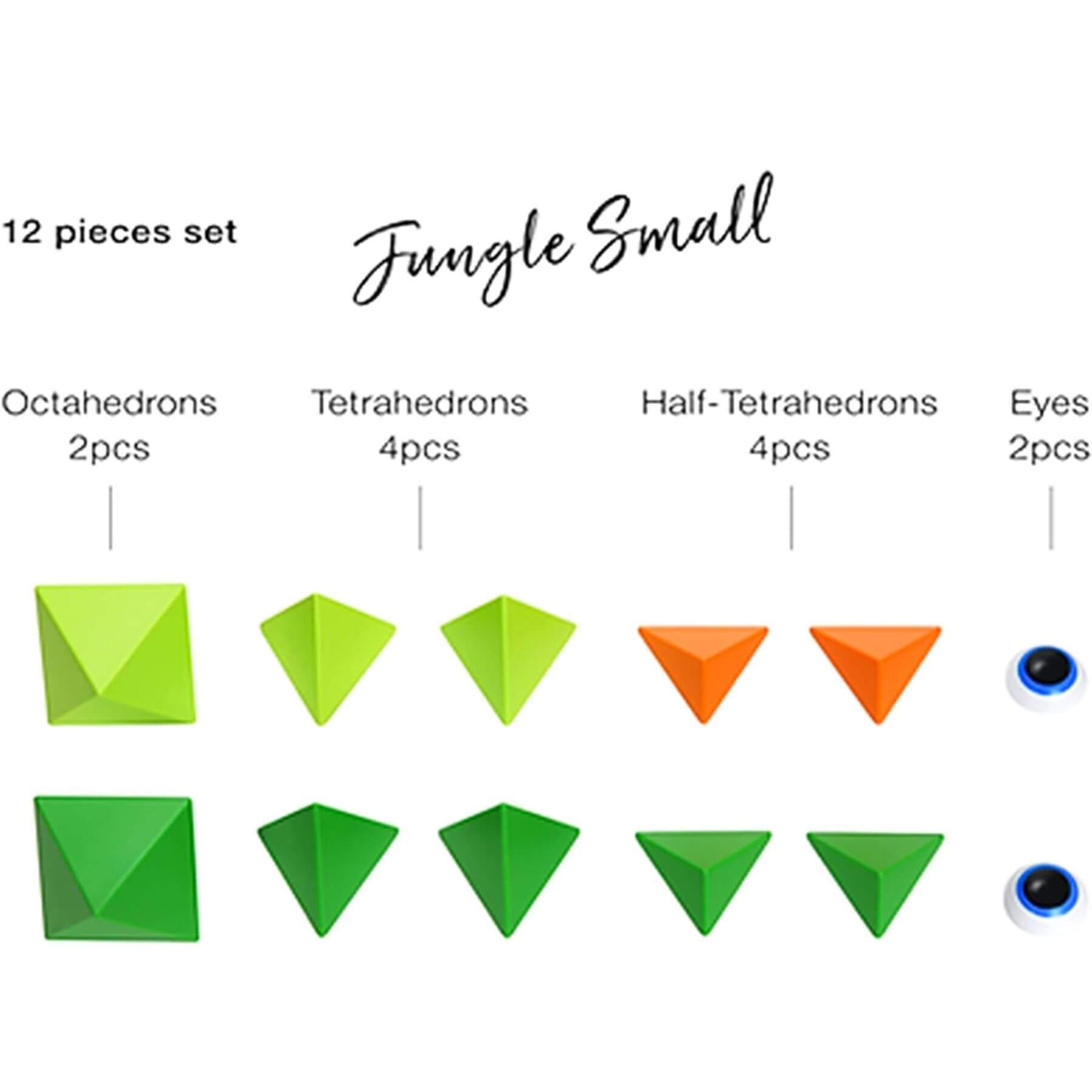 Trido Jungle Magnetic Art 3D Shapes Small 12-Piece - Detail