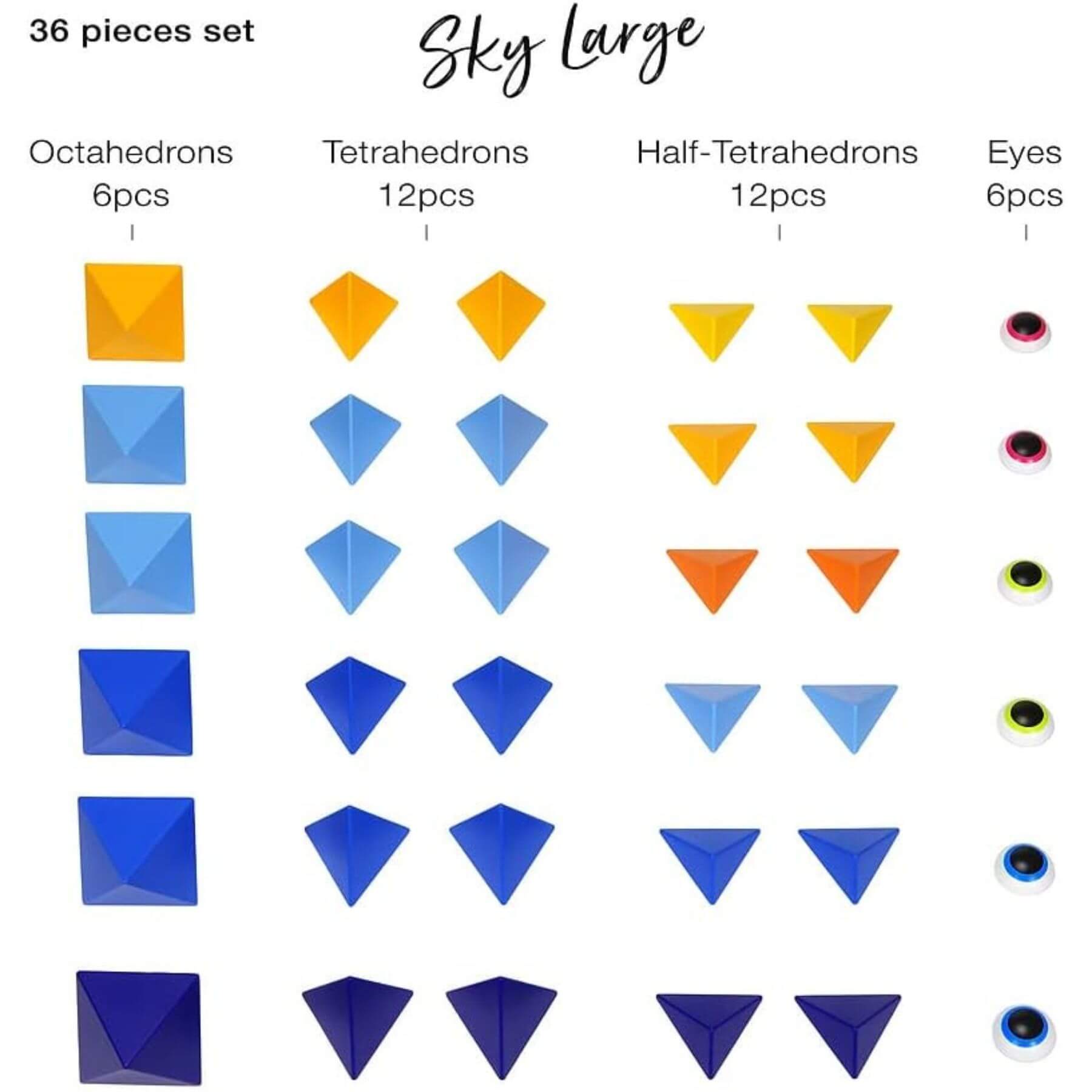 Trido Sky Magnetic Art 3D Shapes Large 36-Piece - Detail