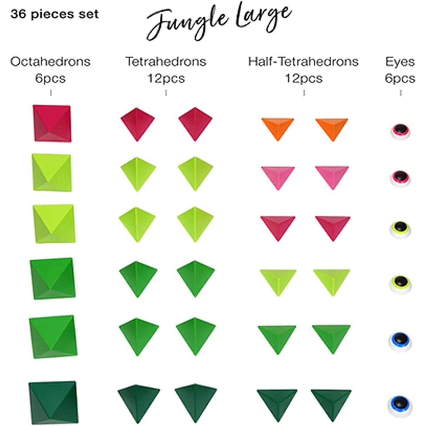 Trido Jungle Magnetic Art 3D Shapes Large 36-Piece - Detail