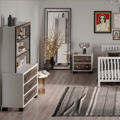 Milk Street Baby True 3 Drawer Dresser Mud with Snow - Lifestyle
