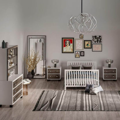Milk Street Baby True 2 Drawer Nightstand Mud with Snow - Lifestyle