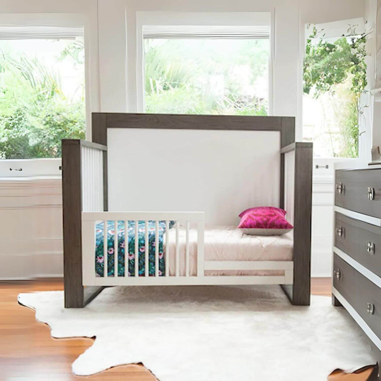 Milk Street Baby True Toddler Bed Conversion Kit Snow - Lifestyle