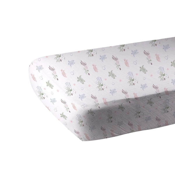 Newcastle Classics Turtles Bamboo Muslin Crib Sheet