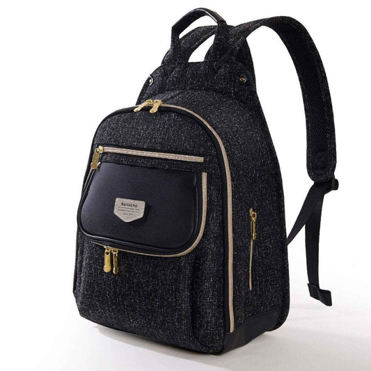 Sunveno Tweed Luxe Diaper Bag Backpack - Black