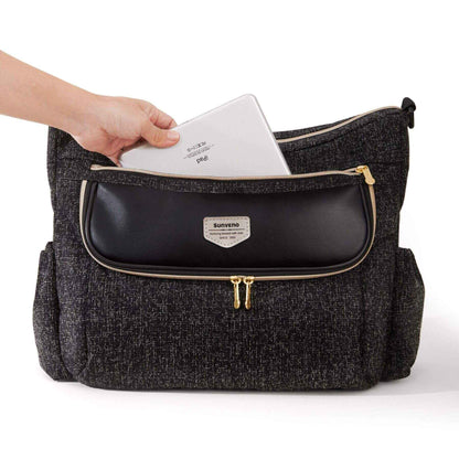Tweed Luxe Stroller Organizer Black