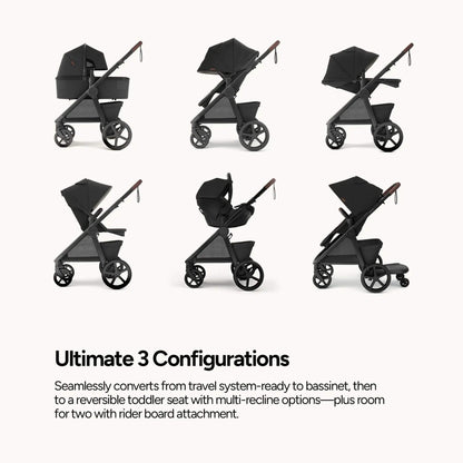 Mompush Ultimate 3 - Midnight in various configurations on a white background