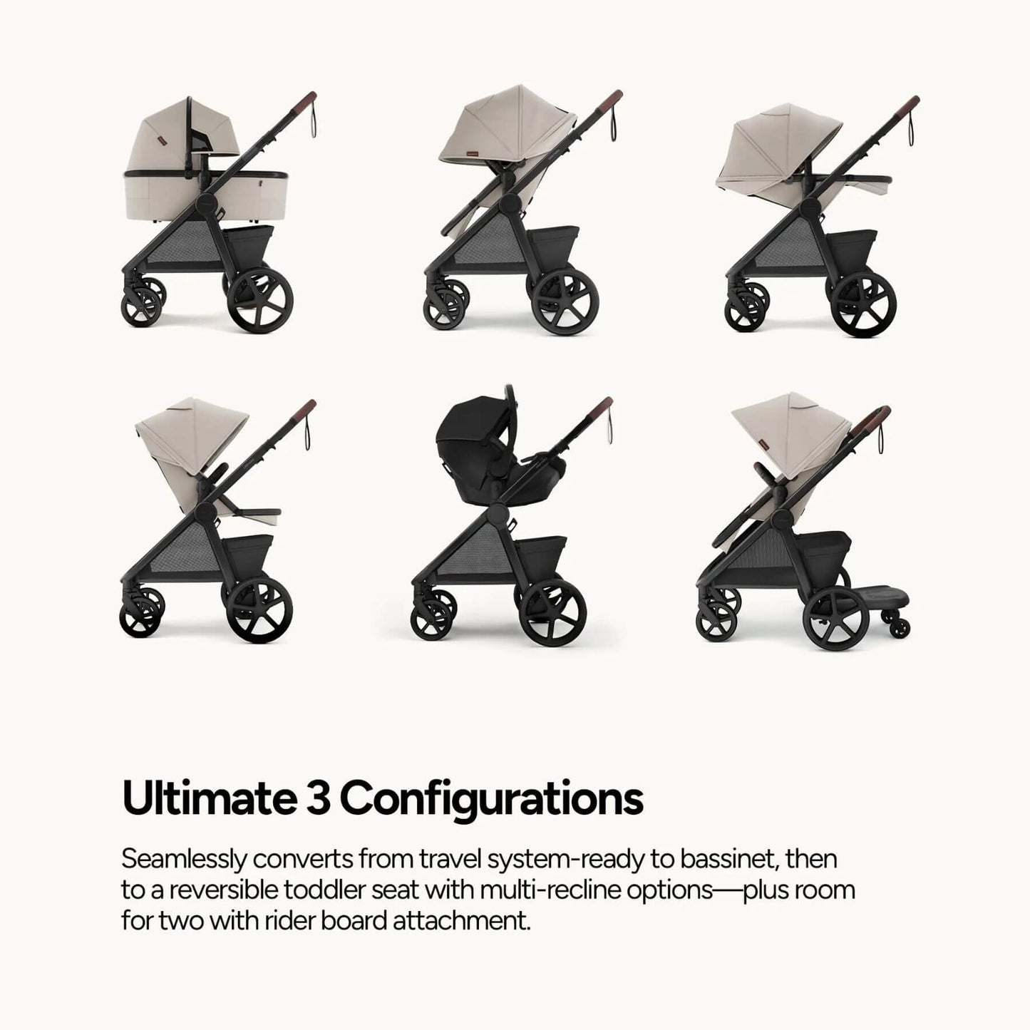 Mompush Ultimate 3 - Sand with multiple configurations on a white background