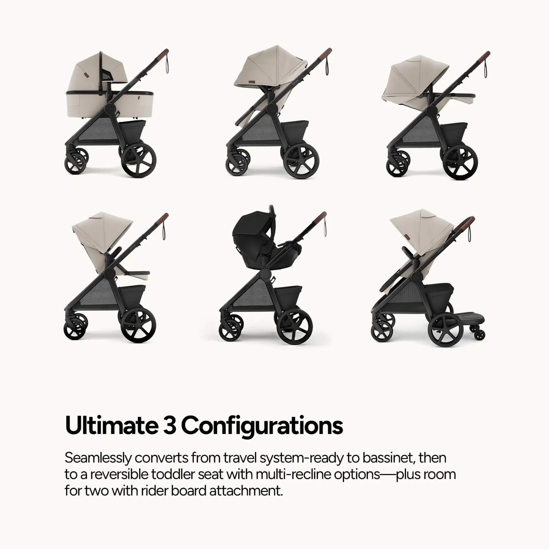 Mompush Ultimate 3 - Sand with multiple configurations on a white background