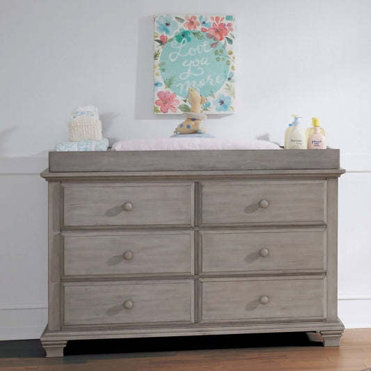 Oxford Baby Universal Changing Topper | Stone Wash |  Kenilworth 6-Drawer Dresser
