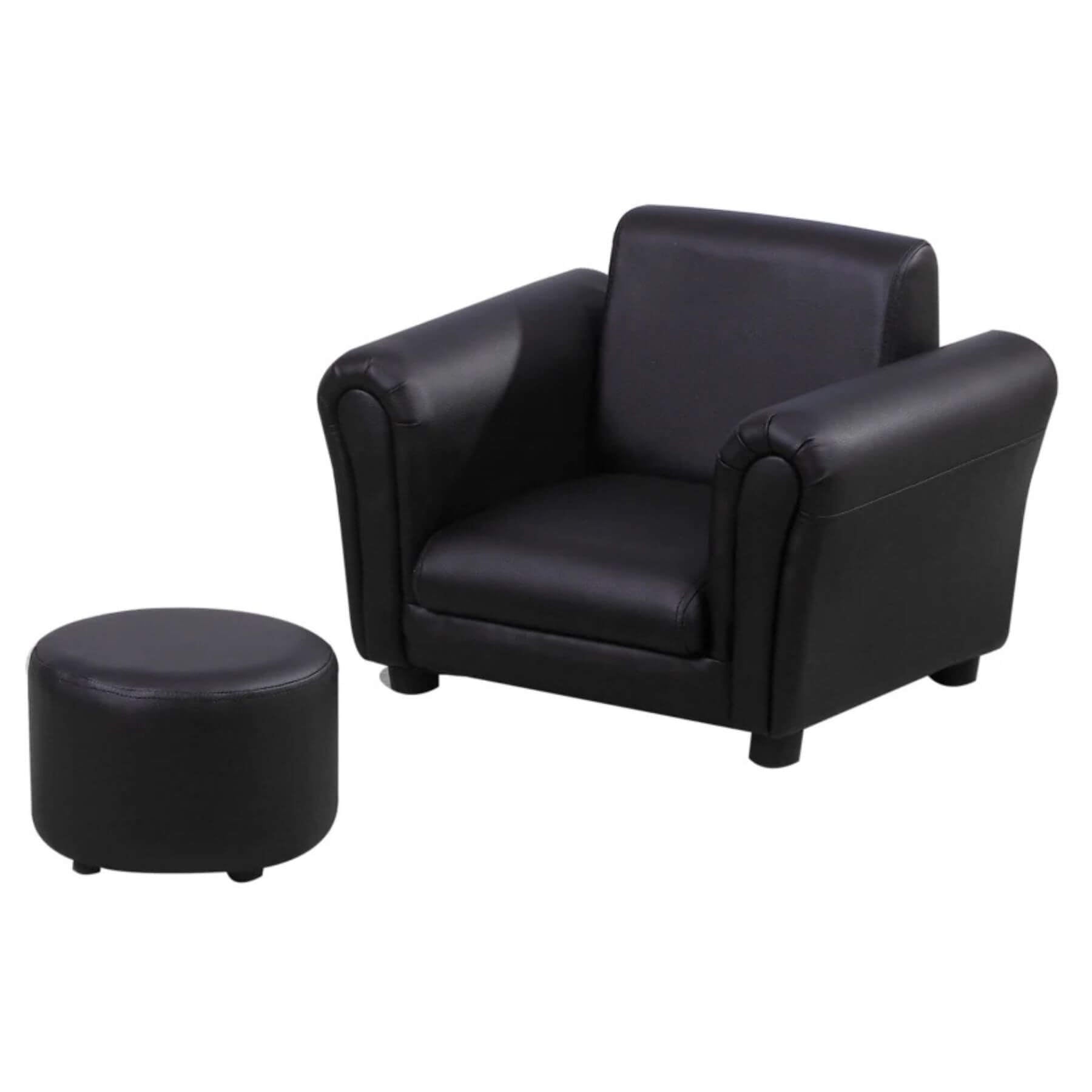 Qaba Upholstered Armchair for Kids 18M+ Black