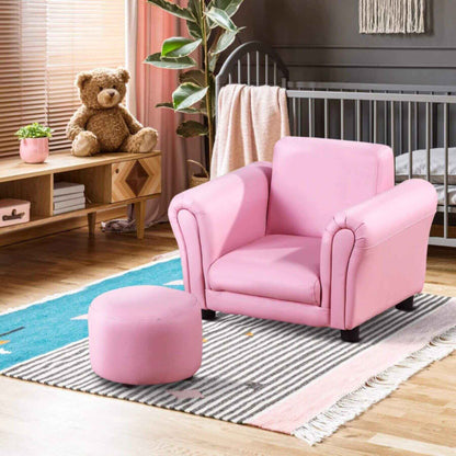 Qaba Upholstered Armchair for Kids 18M+ Pink