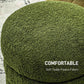 Detail of HOMCOM Round Ottoman, Upholstered Foot Stool with Steel Frame, Green