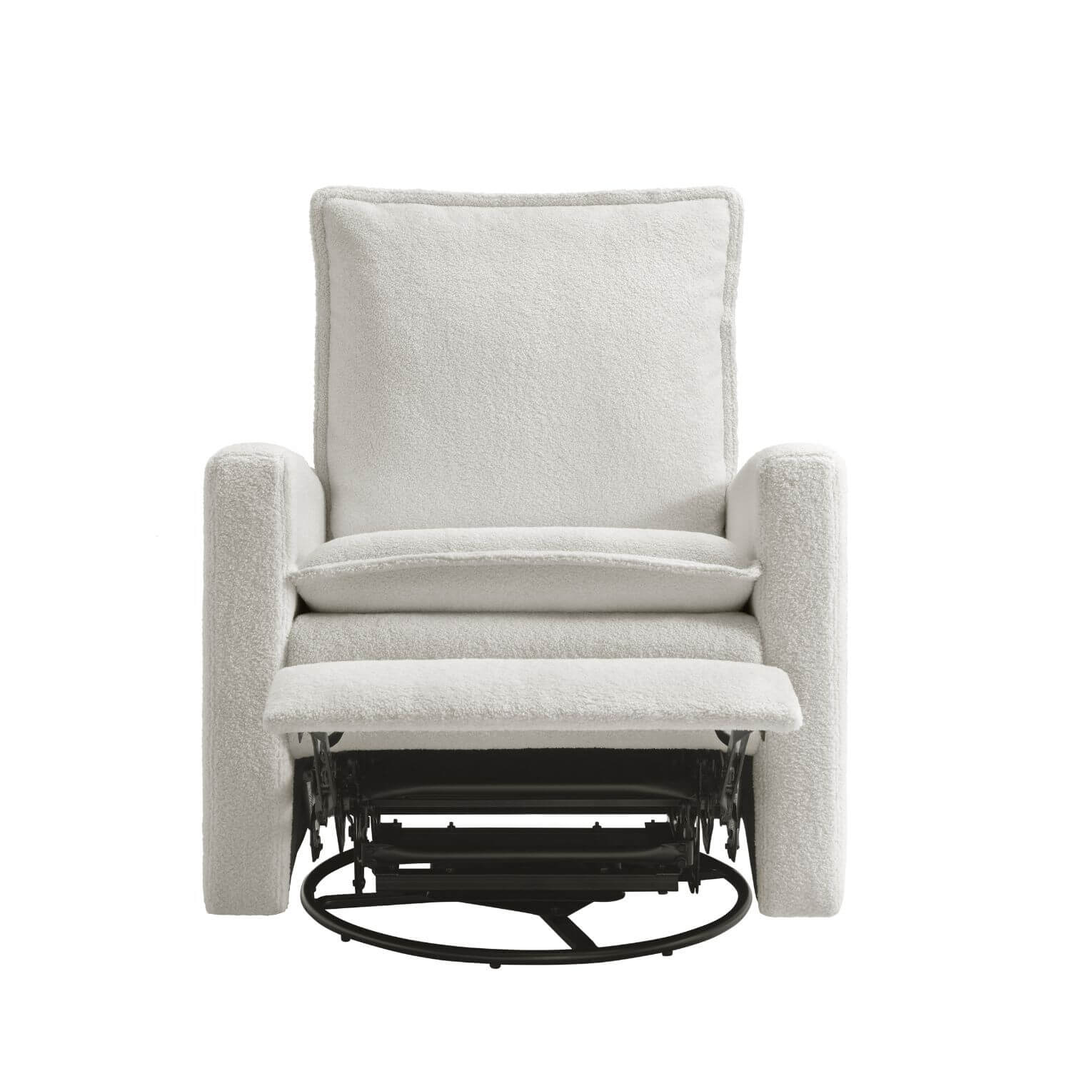 Oxford Baby Uptown Swivel Rocker and Recliner | Boucle White