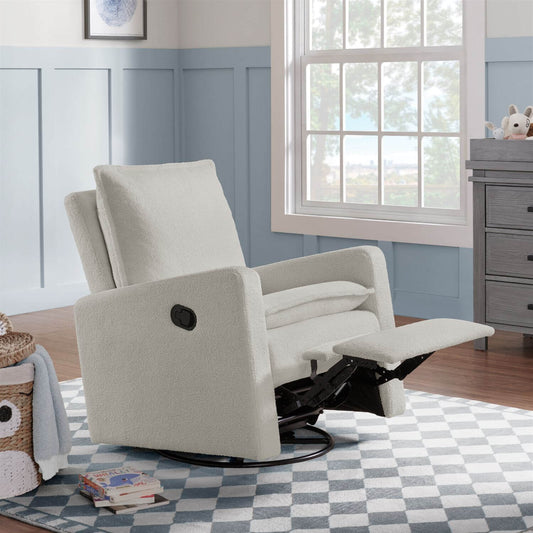 Oxford Baby Uptown Swivel Rocker and Recliner | Boucle White