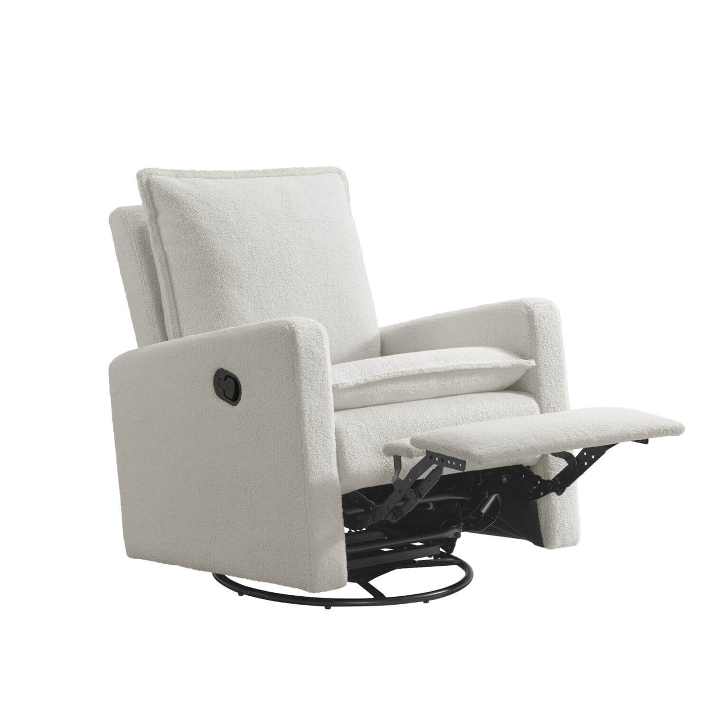 Oxford Baby Uptown Swivel Rocker and Recliner | Boucle White