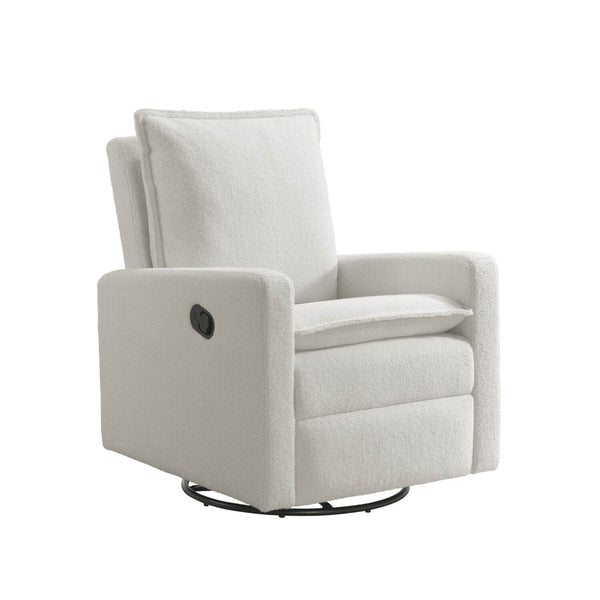 Oxford Baby Uptown Swivel Rocker and Recliner | Boucle White
