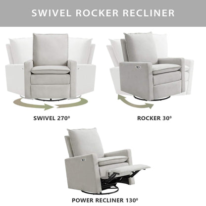Uptown Power Recliner - Sand angles shown.