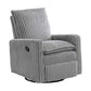 Uptown Nursery Swivel Rocker and Recliner in Corduroy Ash Gray on a white background