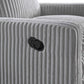 Detail of Uptown Nursery Swivel Rocker and Recliner in Corduroy Ash Gray