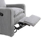 Detail of Uptown Nursery Swivel Rocker and Recliner in Corduroy Ash Gray