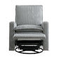 Uptown Nursery Swivel Rocker and Recliner in Corduroy Ash Gray on a white background