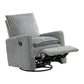 Uptown Nursery Swivel Rocker and Recliner in Corduroy Ash Gray on a white background