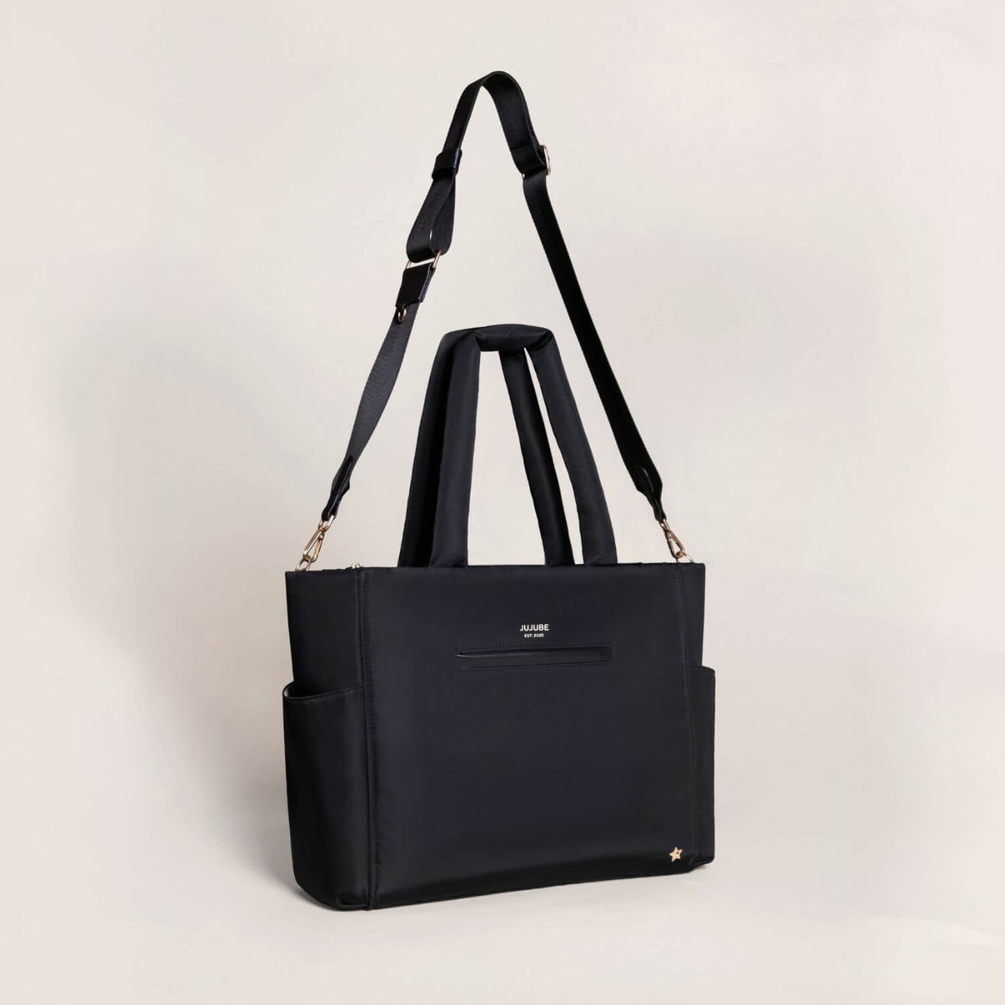 JuJuBe Utility-Strap Tote Diaper Bag Black