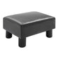 HOMCOM Black Faux Leather Ottoman - Modern Footrest with Black Legs