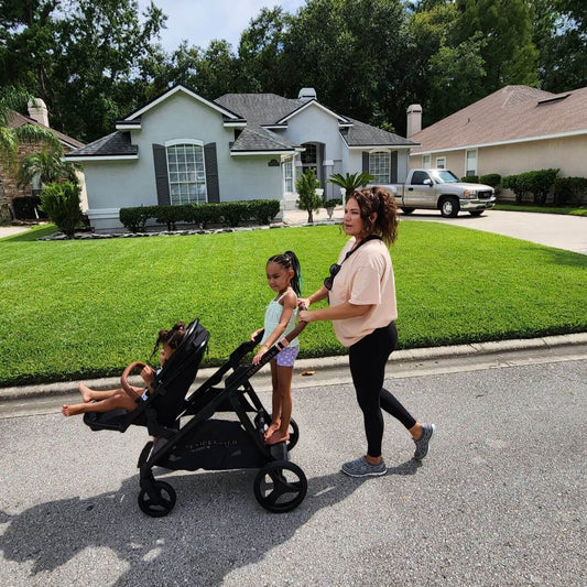 Venice Child Ventura Single to Double Stroller & 2nd Toddler Seat | Midnight - Lifestyle
