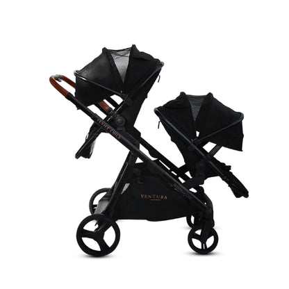Venice Child Ventura Single to Double Stroller & 2nd Toddler Seat | Midnight