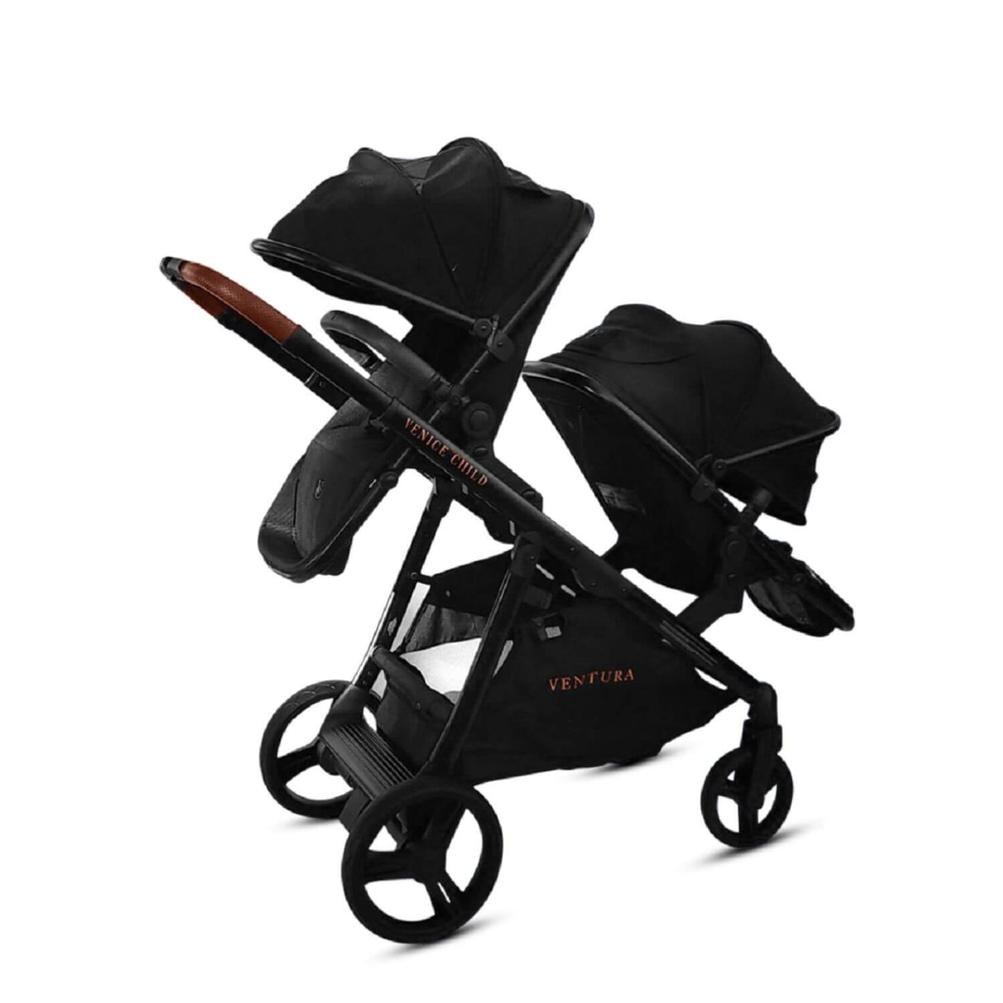 Venice Child Ventura Single to Double Stroller & 2nd Toddler Seat | Midnight