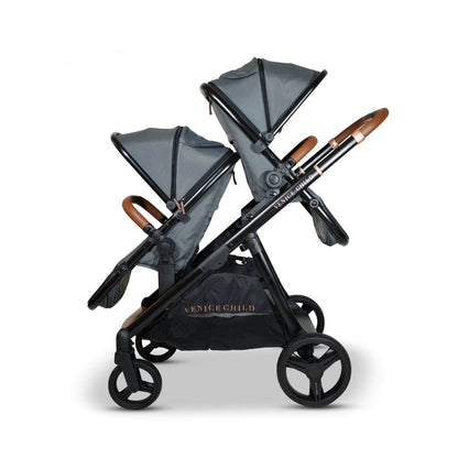 Venice Child Ventura Single to Double Stroller & 2nd Toddler Seat | Shadow