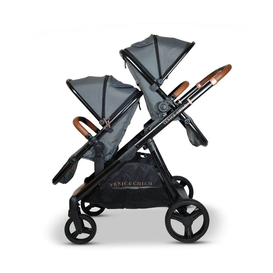 Venice Child Ventura Single to Double Stroller & 2nd Toddler Seat | Shadow